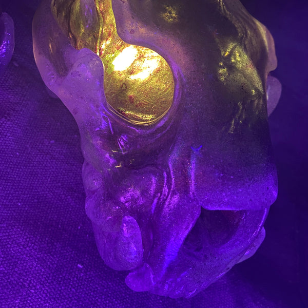 SPIRIT HOUSE CRYSTAL SKULL GLOW IN THE DARK ( LIGHT UP)