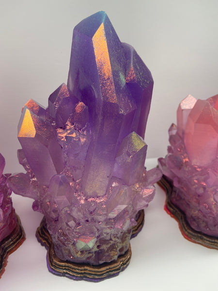 CRYSTAL CLUSTER LIGHTS- PURPLES AND PINKS