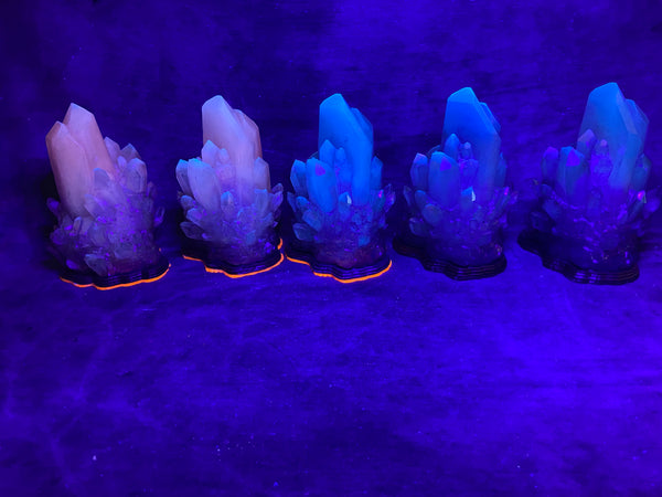 CRYSTAL CLUSTER LIGHTS- PURPLES AND PINKS