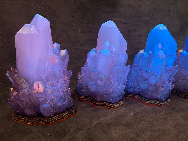 CRYSTAL CLUSTER LIGHTS- PURPLES AND PINKS