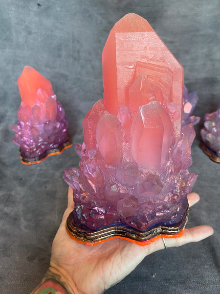 CRYSTAL CLUSTER LIGHTS- WHITE AND GREENS