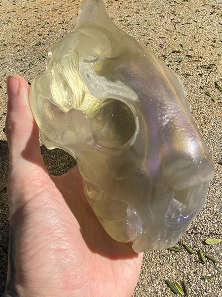 SPIRIT HOUSE CRYSTAL SKULL -MOSTLY CLEAR