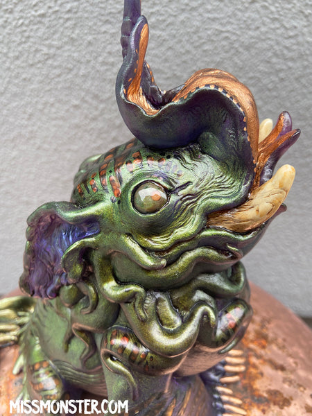 BAKU PAINTED FIGURE- GREEN PURPLE GOLD
