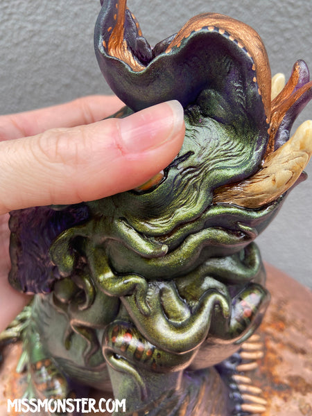 BAKU PAINTED FIGURE- GREEN PURPLE GOLD