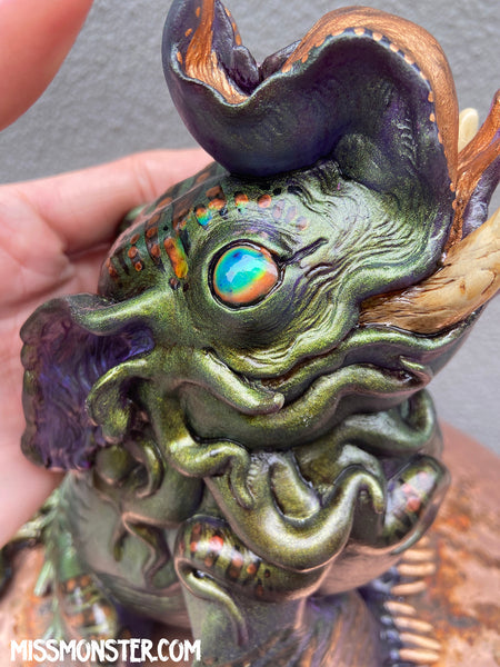 BAKU PAINTED FIGURE- GREEN PURPLE GOLD