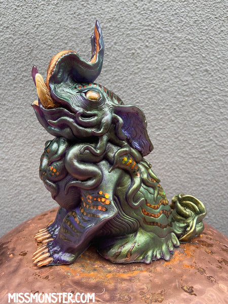 BAKU PAINTED FIGURE- GREEN PURPLE GOLD