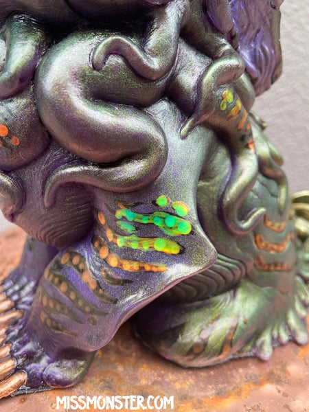 BAKU PAINTED FIGURE- GREEN PURPLE GOLD