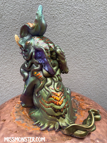 BAKU PAINTED FIGURE- GREEN PURPLE GOLD