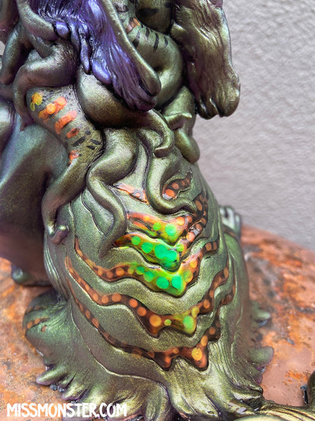 BAKU PAINTED FIGURE- GREEN PURPLE GOLD
