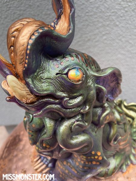 BAKU PAINTED FIGURE- GREEN PURPLE GOLD