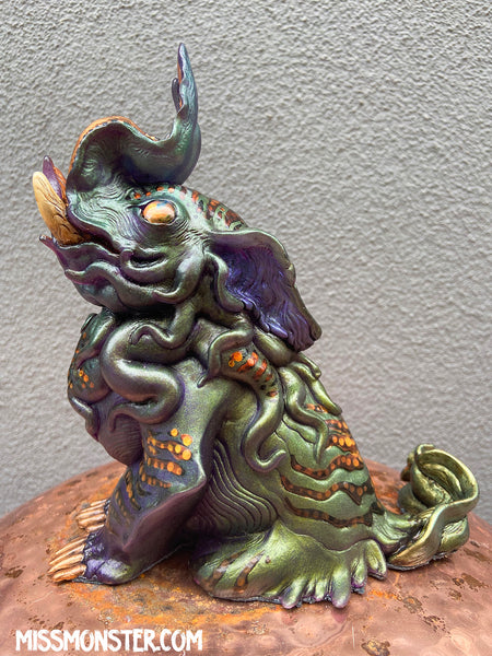 BAKU PAINTED FIGURE- GREEN PURPLE GOLD
