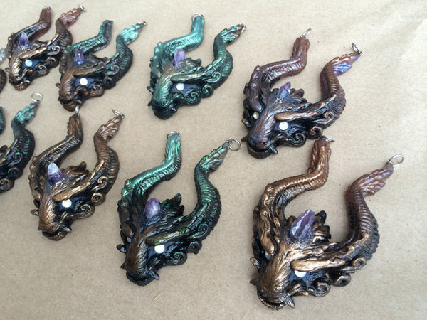 "OLD GUARD" PENDANT- METALS, AMETHYST