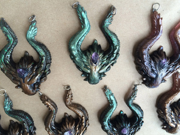 "OLD GUARD" PENDANT- METALS, AMETHYST