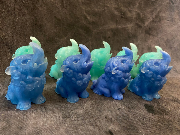 BABY BAKU BLANK CAST- GLOW IN THE DARK- GREENS AND BLUES