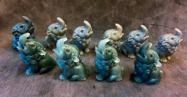 BABY BAKU BLANK CAST- GLOW IN THE DARK- DEEP GREEN SWIRL AND PLAIN GREYS