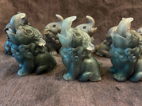 BABY BAKU BLANK CAST- GLOW IN THE DARK- DEEP GREEN SWIRL AND PLAIN GREYS