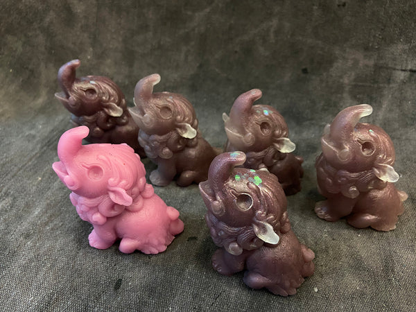 BABY BAKU BLANK CAST- GLOW IN THE DARK- RUBY SWIRL AND ONE PINK