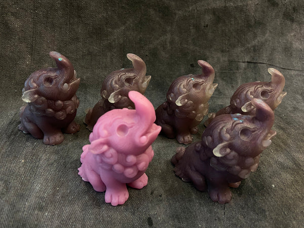 BABY BAKU BLANK CAST- GLOW IN THE DARK- RUBY SWIRL AND ONE PINK