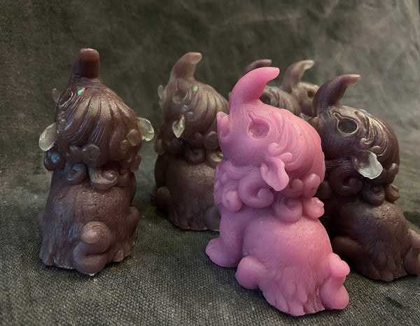 BABY BAKU BLANK CAST- GLOW IN THE DARK- RUBY SWIRL AND ONE PINK