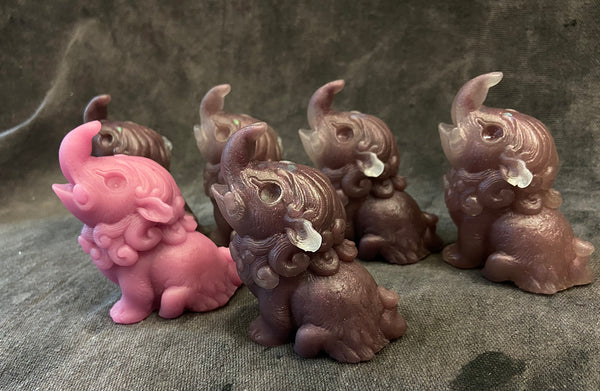 BABY BAKU BLANK CAST- GLOW IN THE DARK- RUBY SWIRL AND ONE PINK