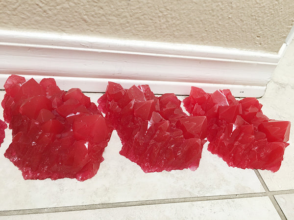 CAST URETHANE GLOW IN THE DARK WALL CRYSTAL- LARGE- RED