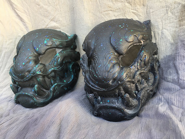 OPAL FLAKE- GLOW IN THE DARK TRANSLUCENT BLANK PANTHER MASK