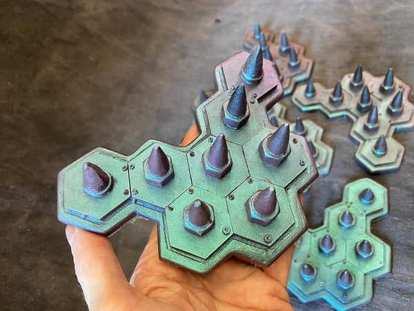 COLOR SHIFT FLEXIBLE SPIKE ARMOR PANEL