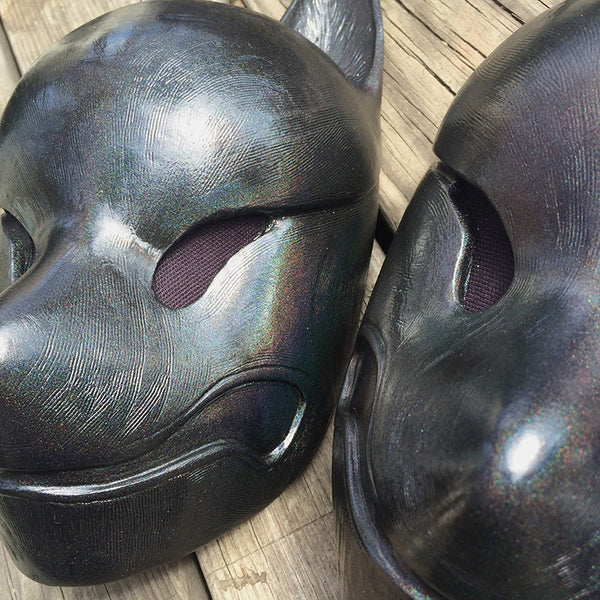 AMAZING SPARKLING RAINBOW KITSUNE MASK
