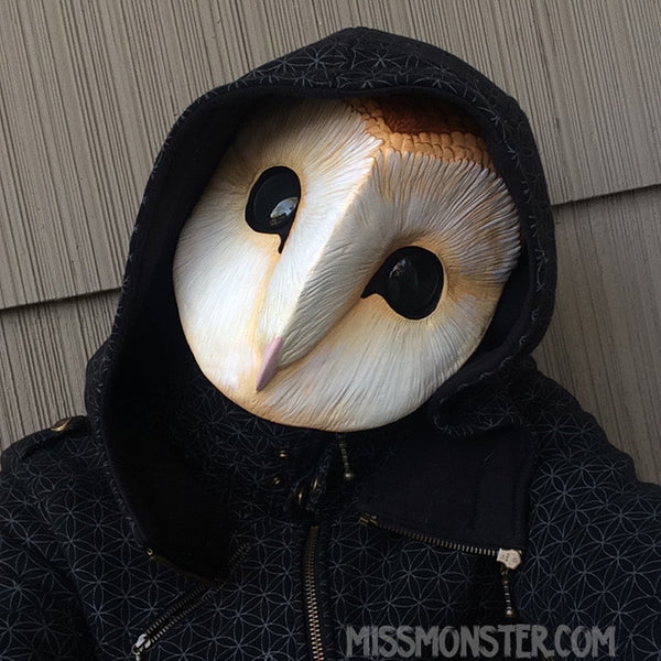 BARN OWL MASK- PAINTED AND FINISHED