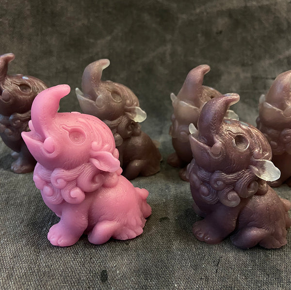 BABY BAKU BLANK CAST- GLOW IN THE DARK- RUBY SWIRL AND ONE PINK