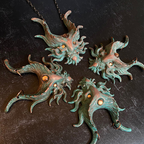 PANOPTES PENDANT- COLD CAST COPPER WITH PATINA
