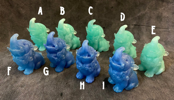 BABY BAKU BLANK CAST- GLOW IN THE DARK- GREENS AND BLUES