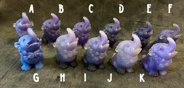 BABY BAKU BLANK CAST- GLOW IN THE DARK- STORMY PURPLES