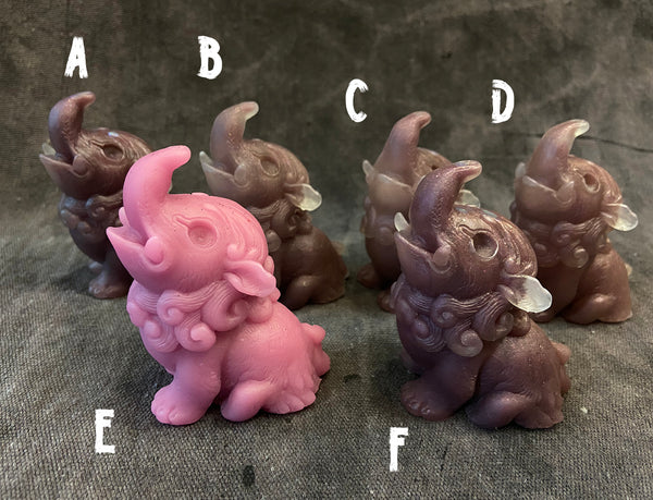 BABY BAKU BLANK CAST- GLOW IN THE DARK- RUBY SWIRL AND ONE PINK