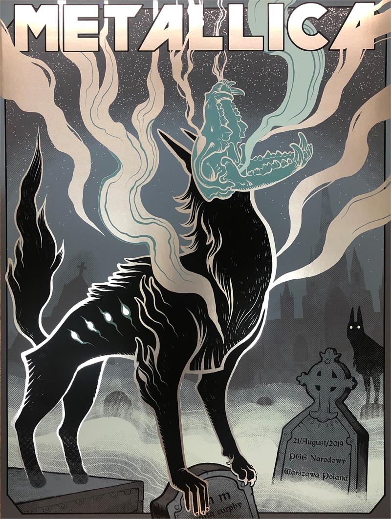 METALLICA X NAKATOMI X MISSMONSTER- BLACK SHUCK POSTER- SILVER