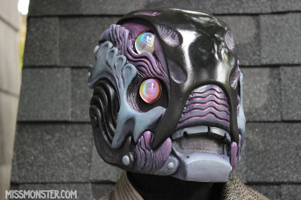 BLACK SERAPHIM HELMET- LED LIGHT UP- READY TO SHIP