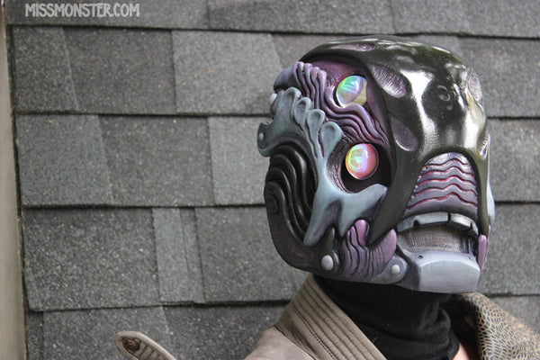 BLACK SERAPHIM HELMET- LED LIGHT UP- READY TO SHIP