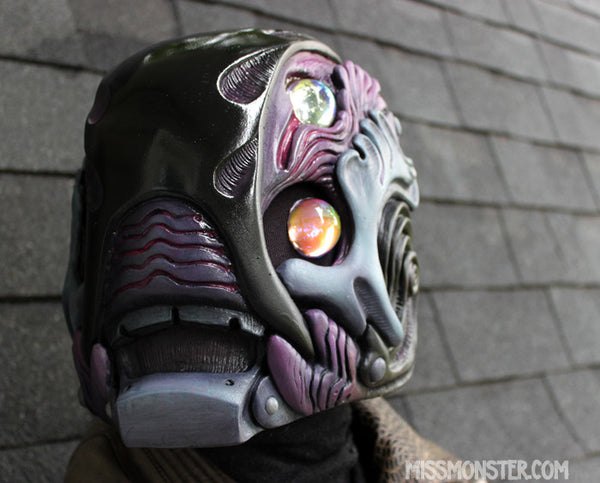 BLACK SERAPHIM HELMET- LED LIGHT UP- READY TO SHIP