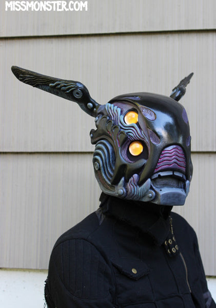 BLACK SERAPHIM HELMET- READY TO SHIP, OOAK
