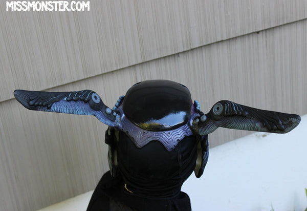 BLACK SERAPHIM HELMET- READY TO SHIP, OOAK