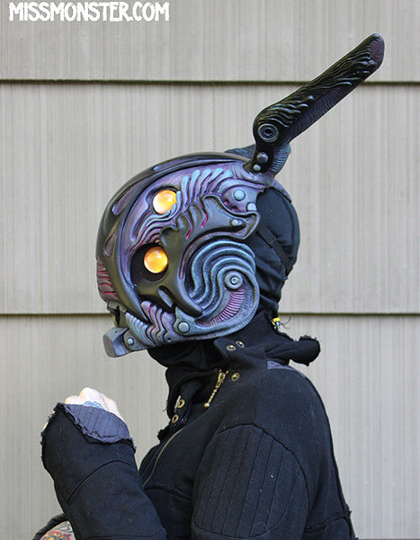 BLACK SERAPHIM HELMET- READY TO SHIP, OOAK