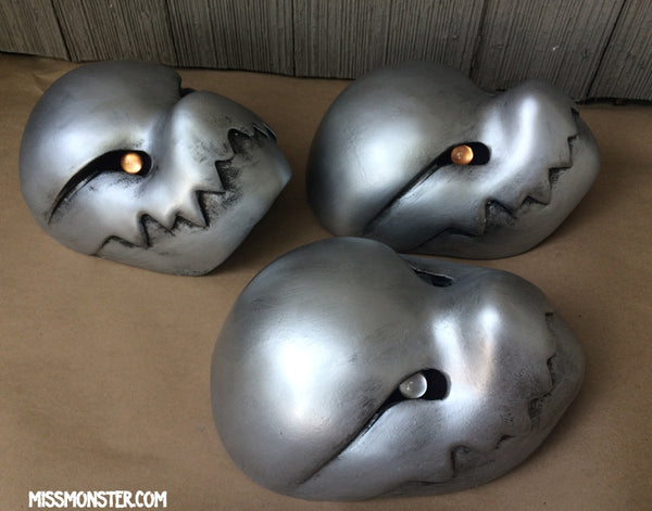 AGED SILVER CHOMPY MASK- READY TO WEAR, READY TO SHIP