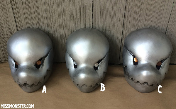 AGED SILVER CHOMPY MASK- READY TO WEAR, READY TO SHIP