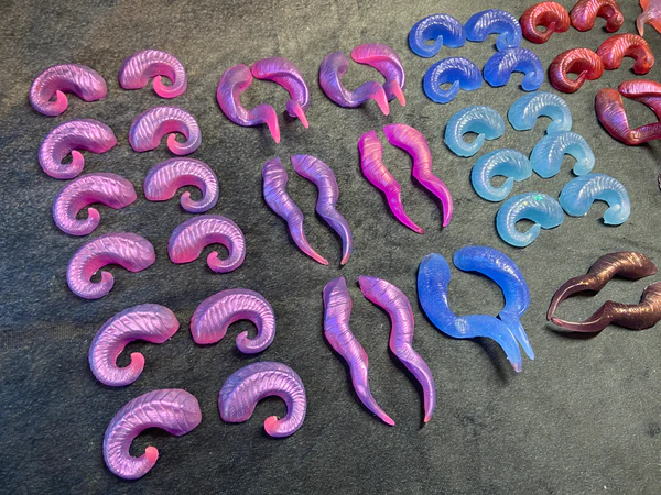 CAST HORN BARRETTES- BLANKS- PINKS/BLUES/REDS