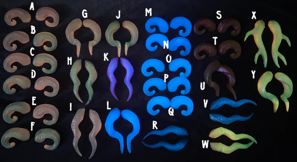 CAST HORN BARRETTES- BLANKS- PINKS/BLUES/REDS