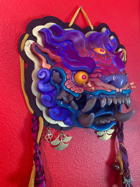 PURPLE LUCKY MAW HOUSE HOWLER- ONE OF A KIND FINISHED WALL PLAQUE