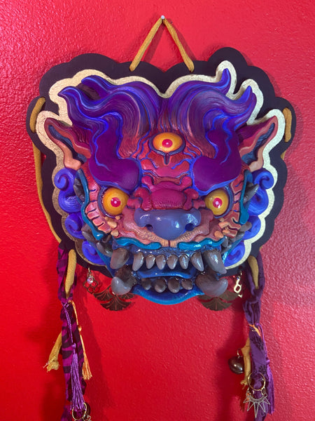 PURPLE LUCKY MAW HOUSE HOWLER- ONE OF A KIND FINISHED WALL PLAQUE