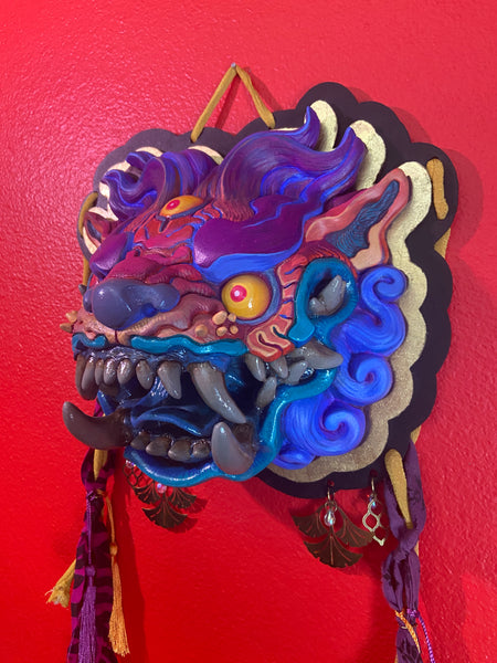 PURPLE LUCKY MAW HOUSE HOWLER- ONE OF A KIND FINISHED WALL PLAQUE