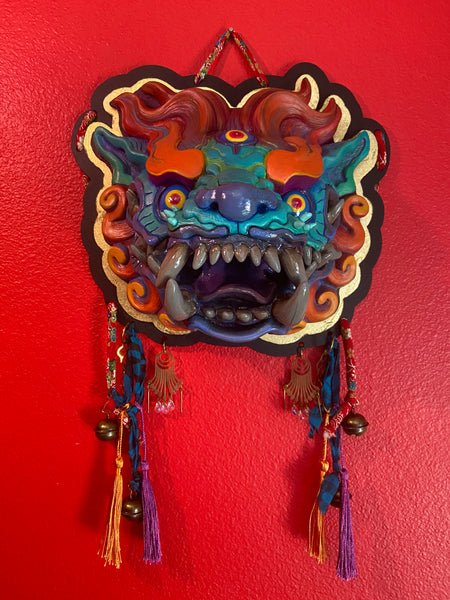 GREEN LUCKY MAW HOUSE HOWLER- ONE OF A KIND FINISHED WALL PLAQUE