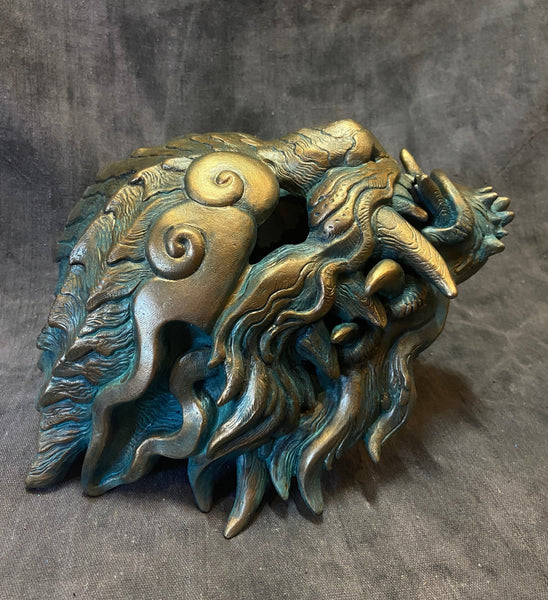 FAUX COPPER PATINA SENTINEL MASK